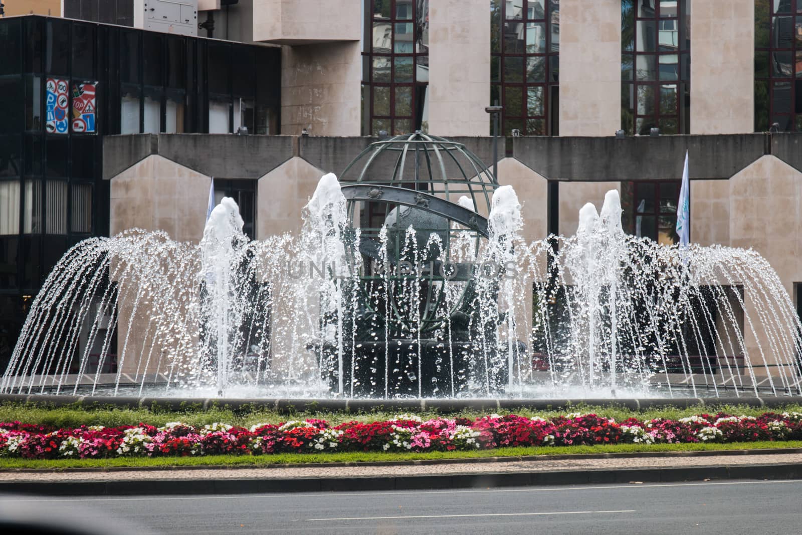 View of a Urban water fountain in Funchal, Madeira.