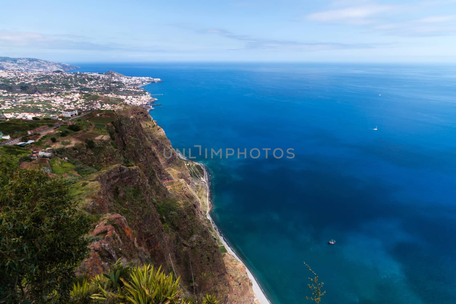 View of the famous Cabo Girao viewpoint in Madeira island, Portugal.