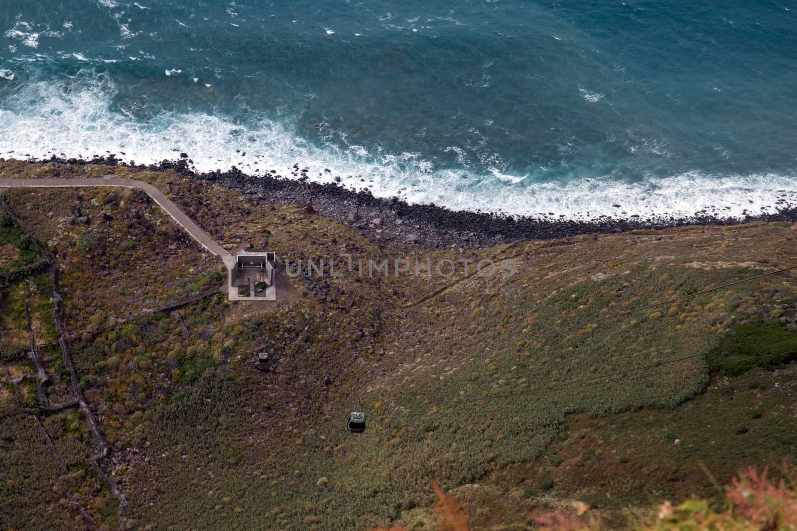 View of the famous Faja da Quebrada Nova viewpoint in Madeira island, Portugal.