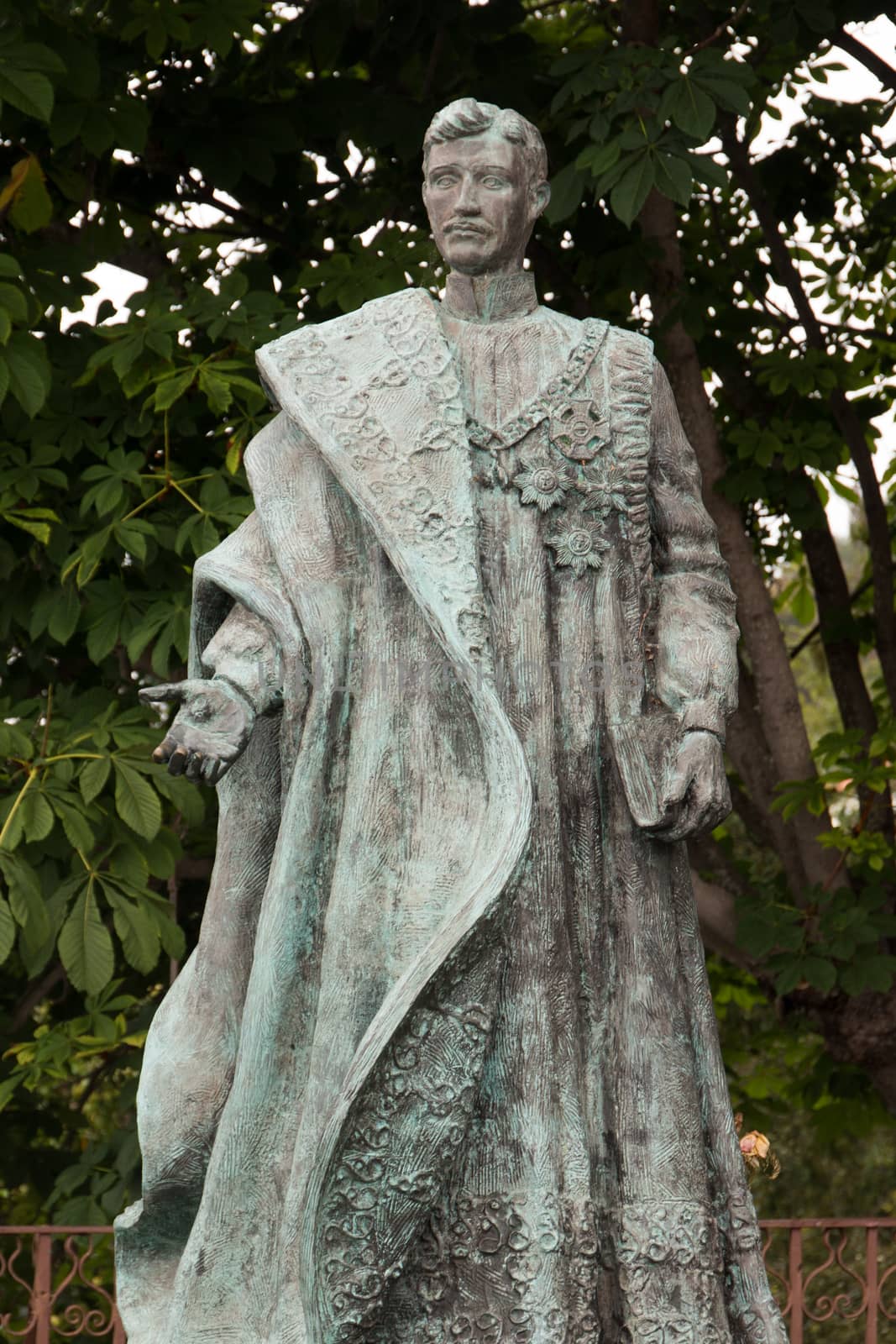 View of the statue of Emperor Charles I of Austria, the last Hapsburg Holy Roman Emperor.