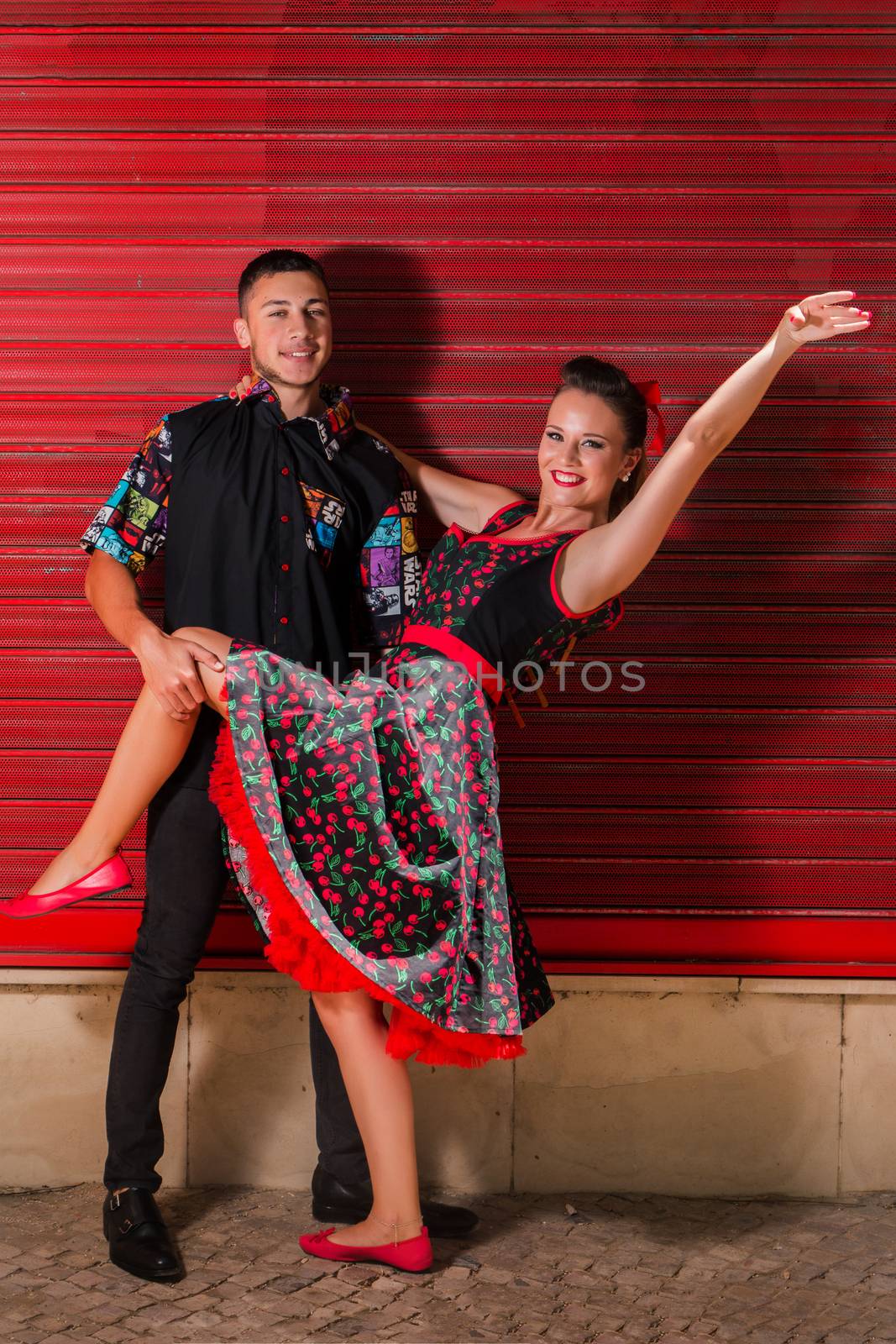 Vintage couple dancing by membio