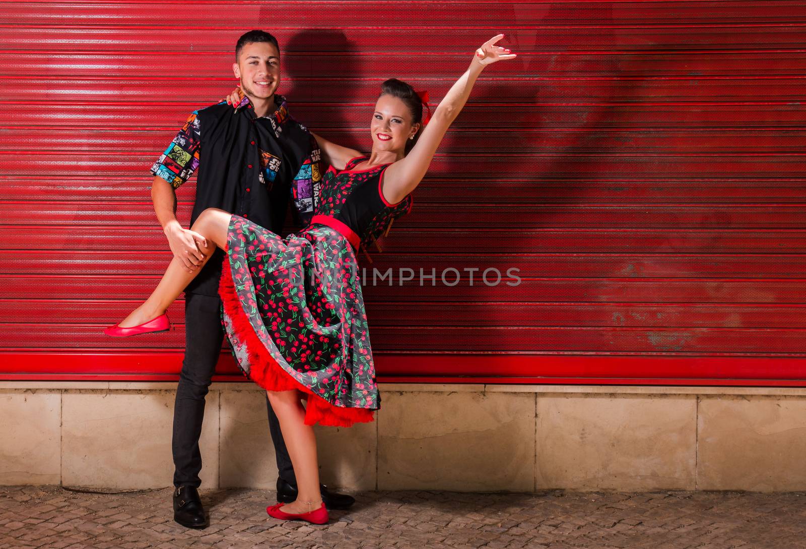 Vintage couple dancing by membio