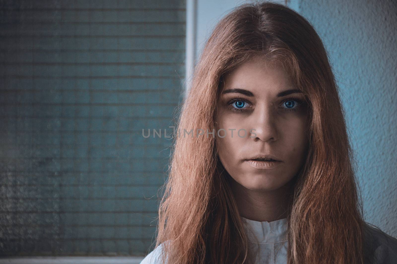 Disturbing Image of a mentally ill girl portrait by natali_brill