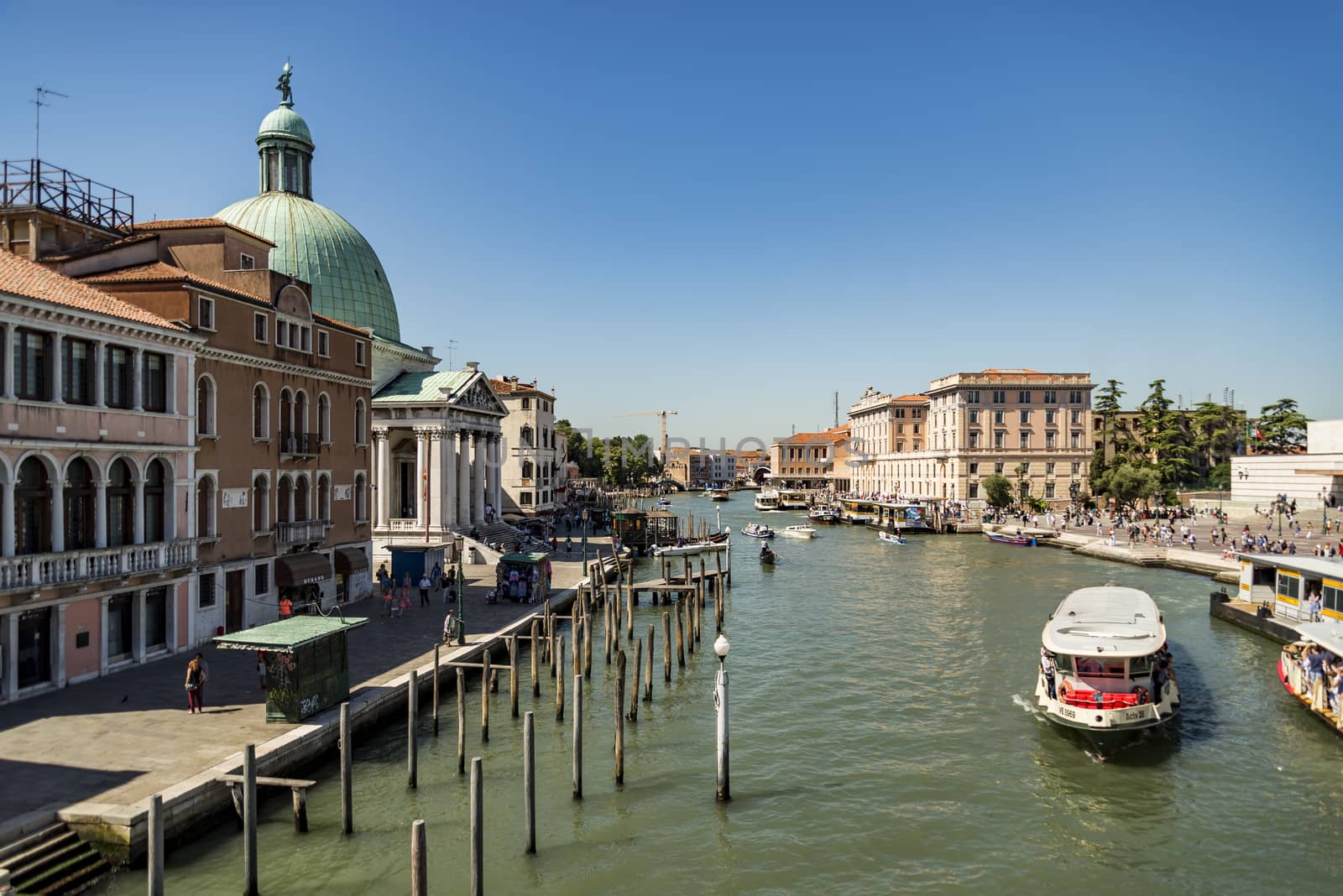 VENICE - JULY 1: Grand Canal and Basilica Santa Maria della Salute on July 1, 2017 in Venice, Italy