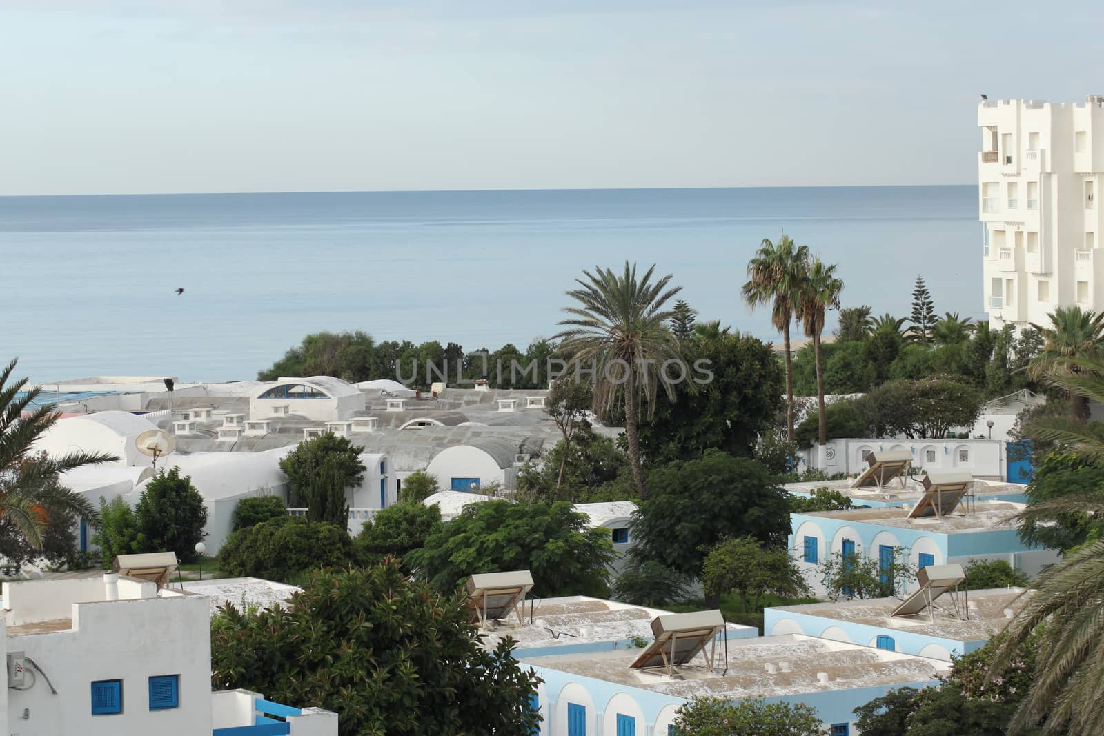 View of the houses by the sea in Tunisia by Kasia_Lawrynowicz