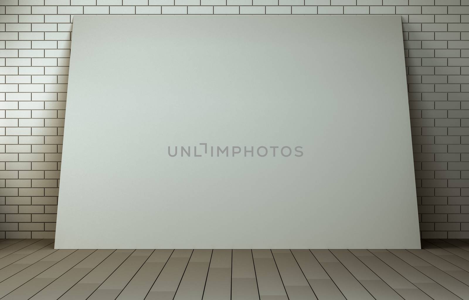 Poster Mockup standing on the white room by cherezoff
