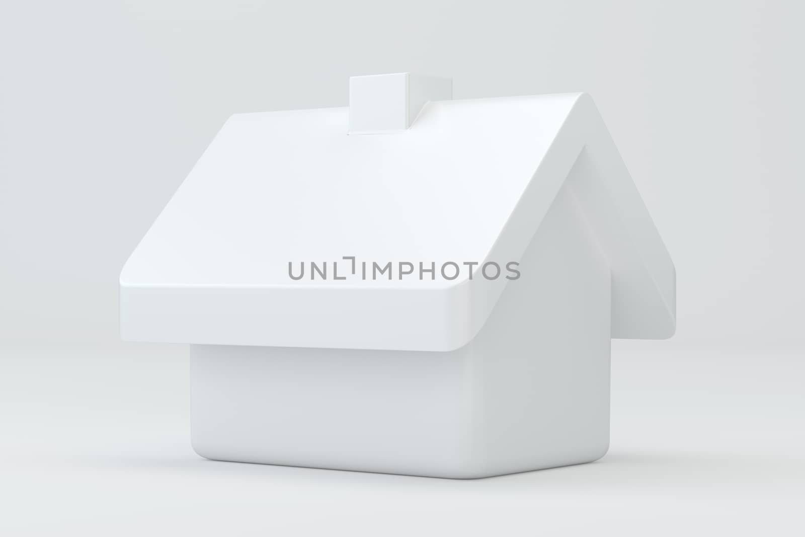 White house on gray background. Icon 3d rendering for web.