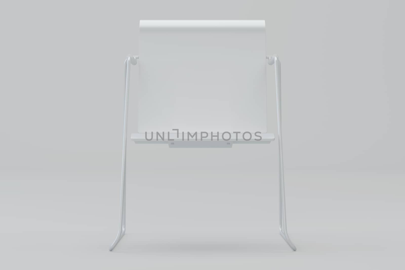 White office chair in studio. 3d rendering. by Mirexon