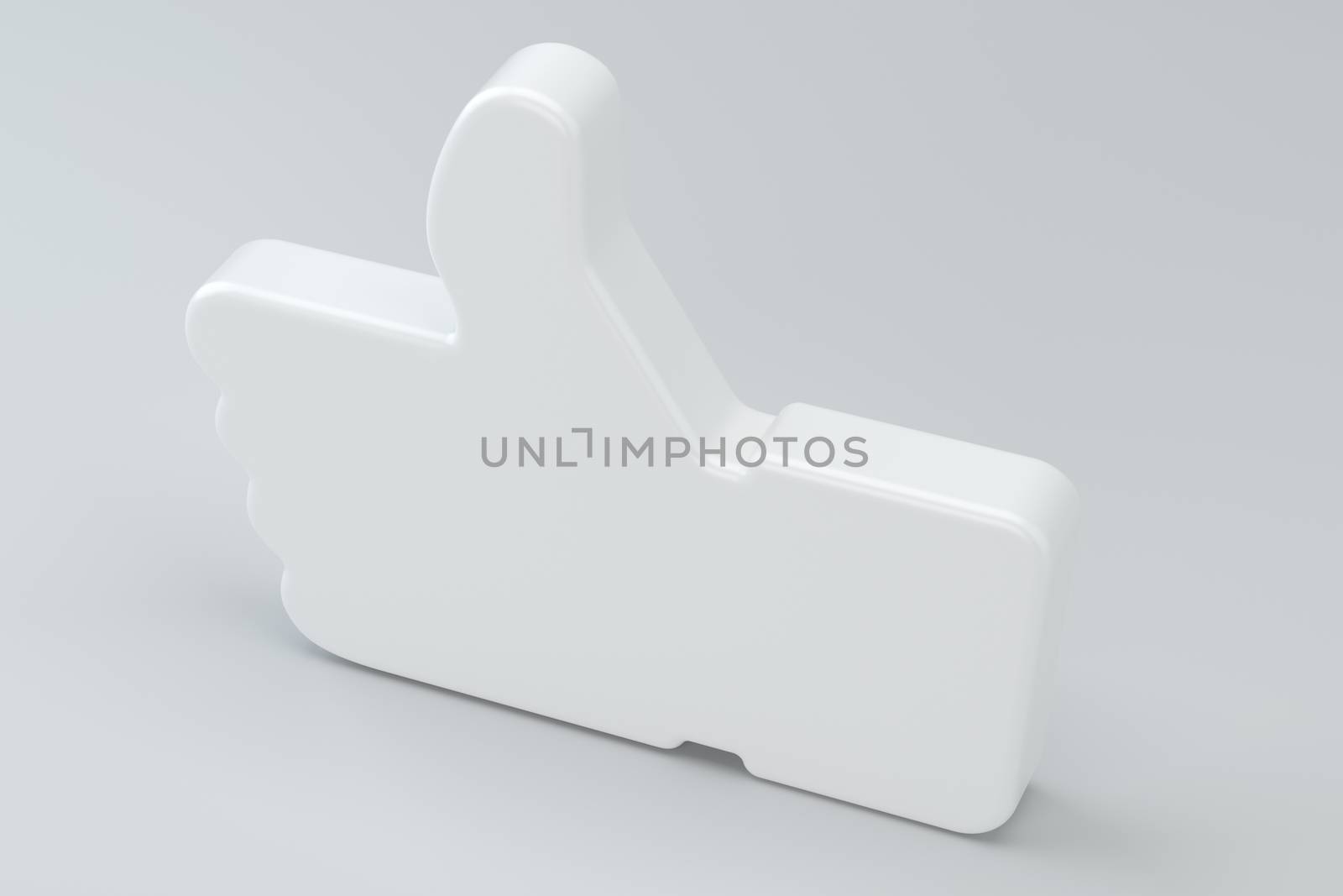 Concept 3d rendering - stylish social media like hand icon Symbol