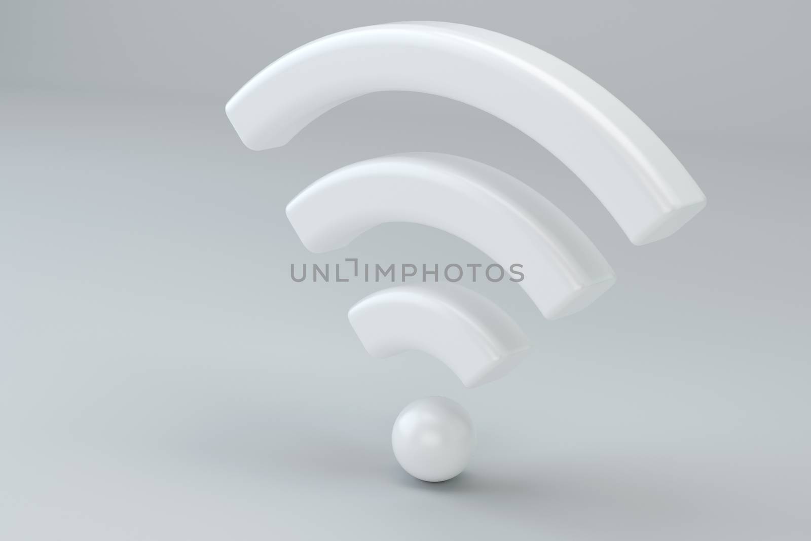 Wi Fi Wireless Network Symbol, 3d rendering by Mirexon