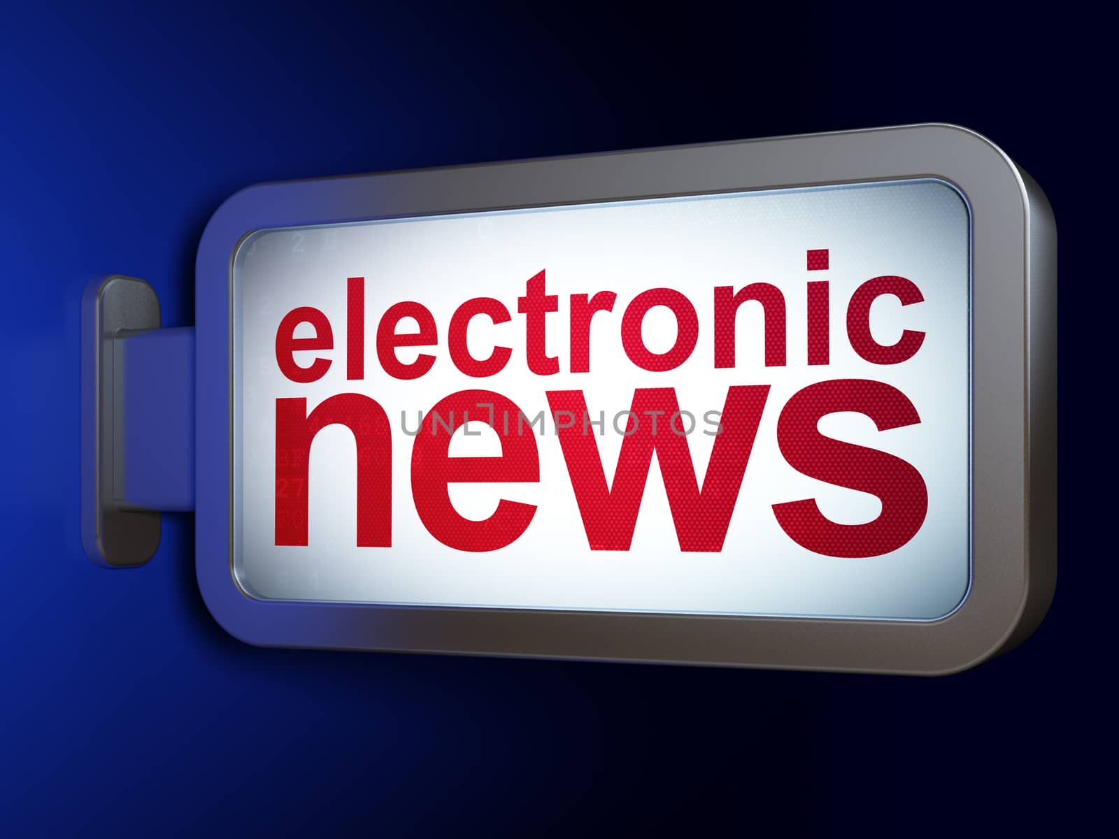 News concept: Electronic News on advertising billboard background, 3D rendering