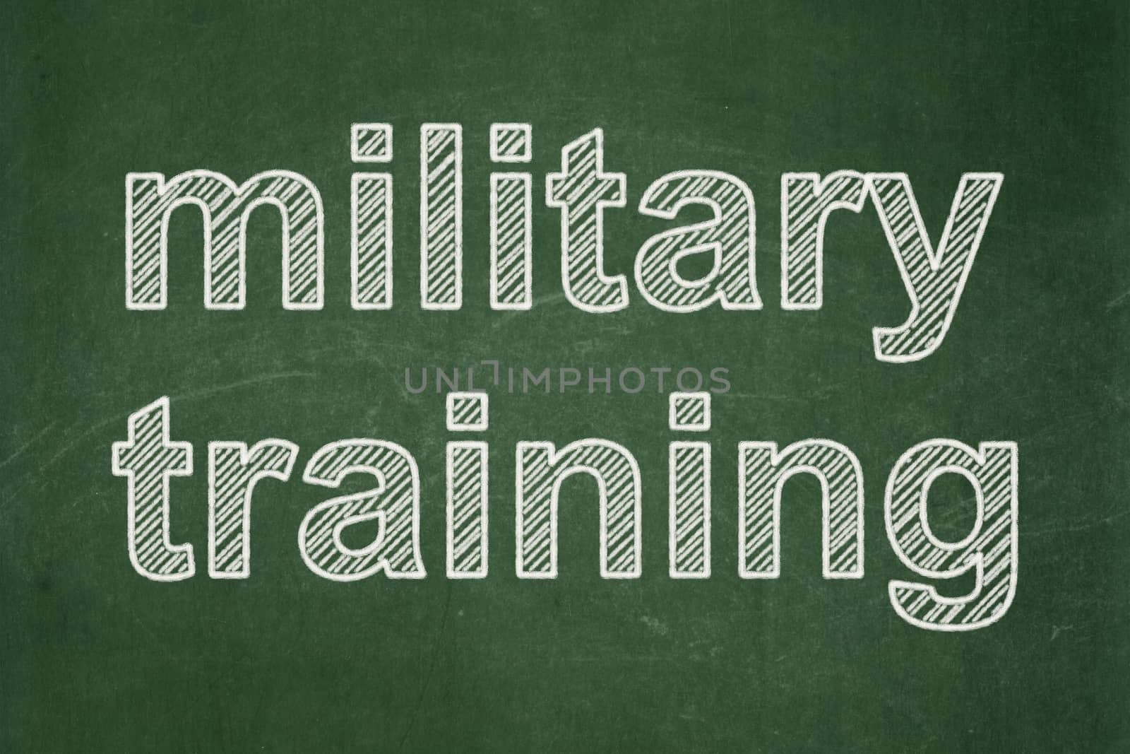 Learning concept: Military Training on chalkboard background by maxkabakov