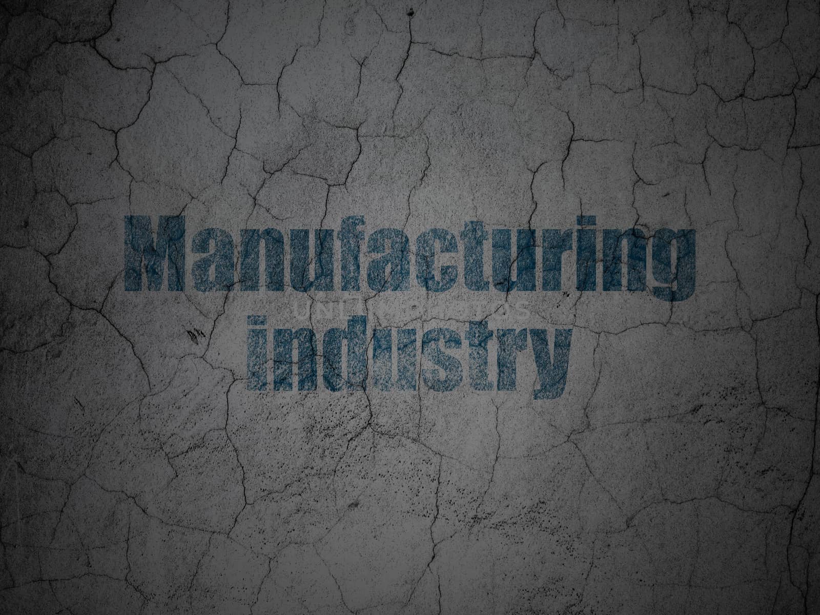 Industry concept: Blue Manufacturing Industry on grunge textured concrete wall background