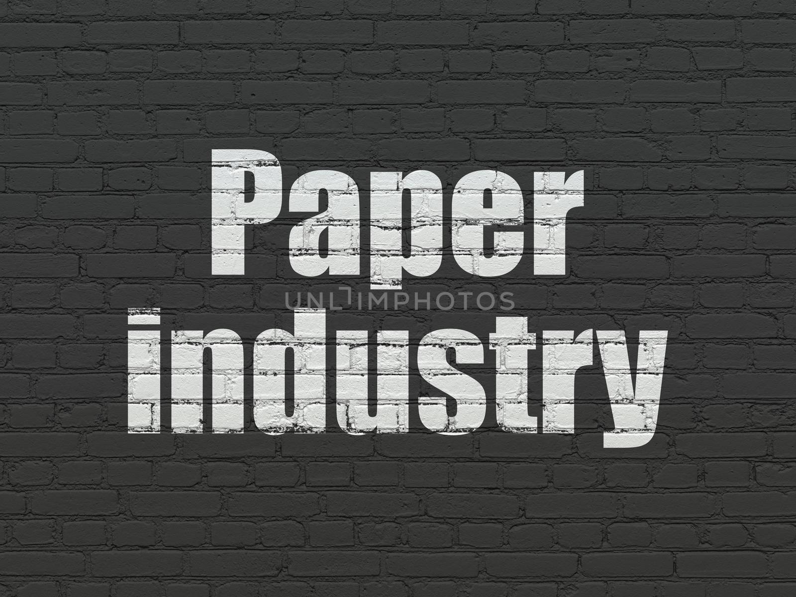 Industry concept: Painted white text Paper Industry on Black Brick wall background