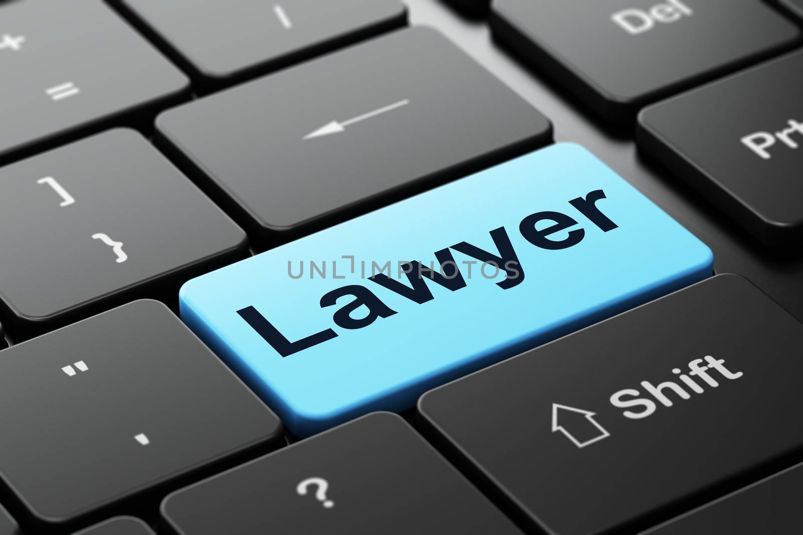 Law concept: Lawyer on computer keyboard background by maxkabakov