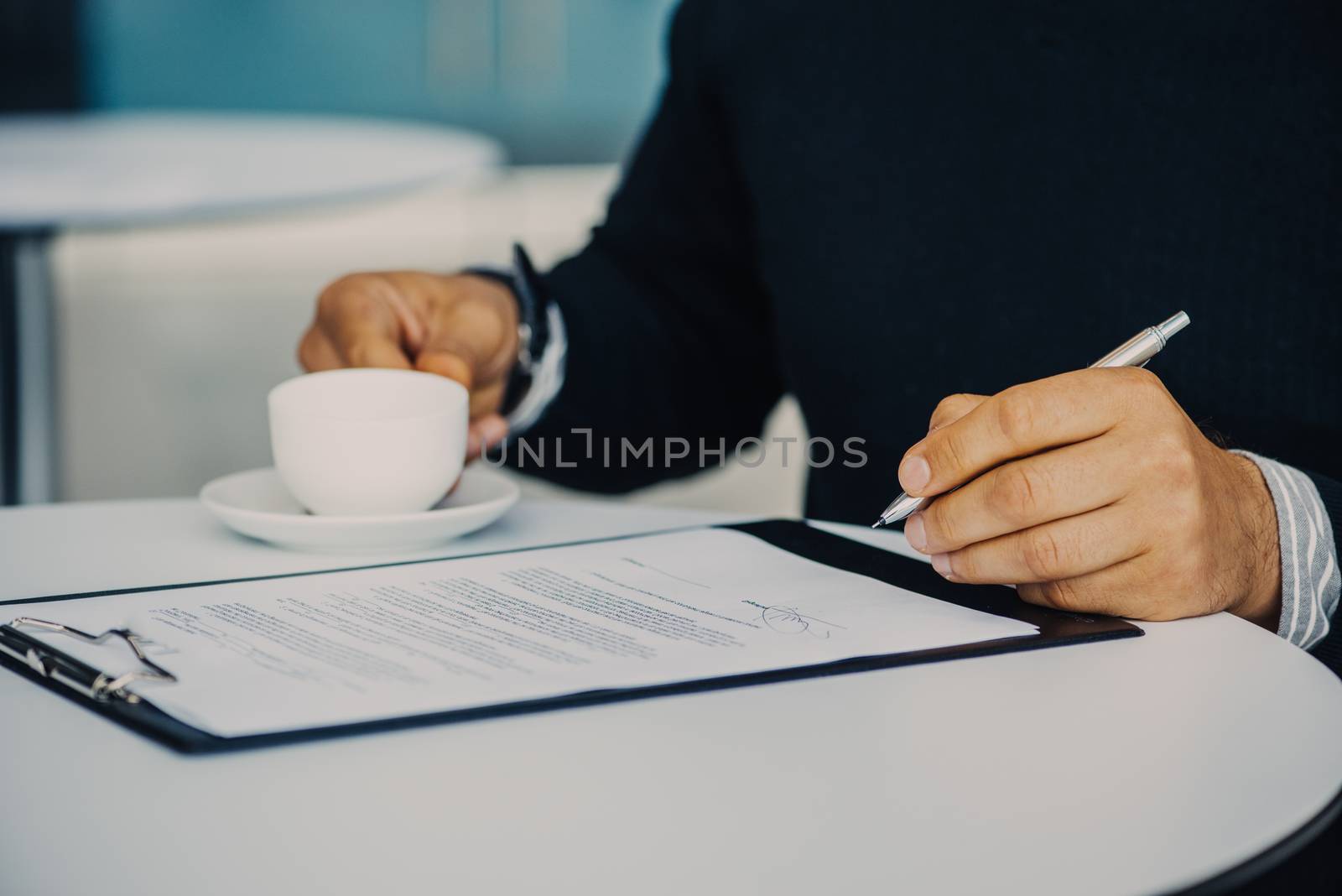 Business Person Signing Contract Concept close up view