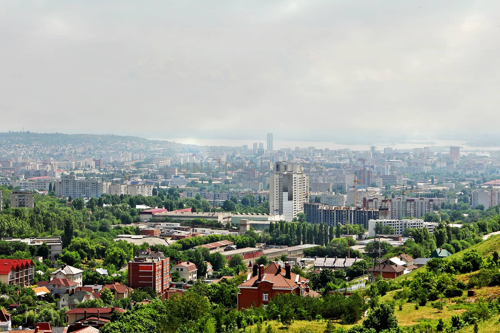 View of the city from a bird's flight. by andsst