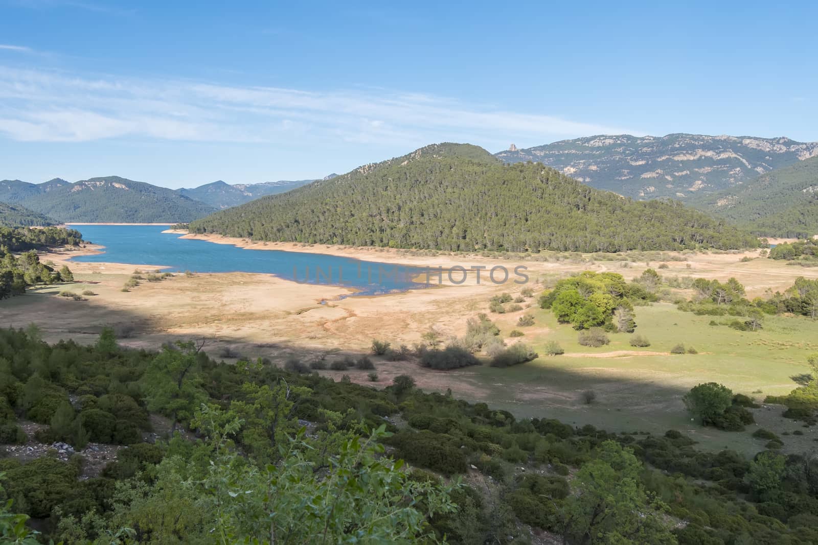 Rodriguez de la fuente lookout, Tranco reservoir, Cabeza de la viña Island, Cazorla, Jaen, Spain