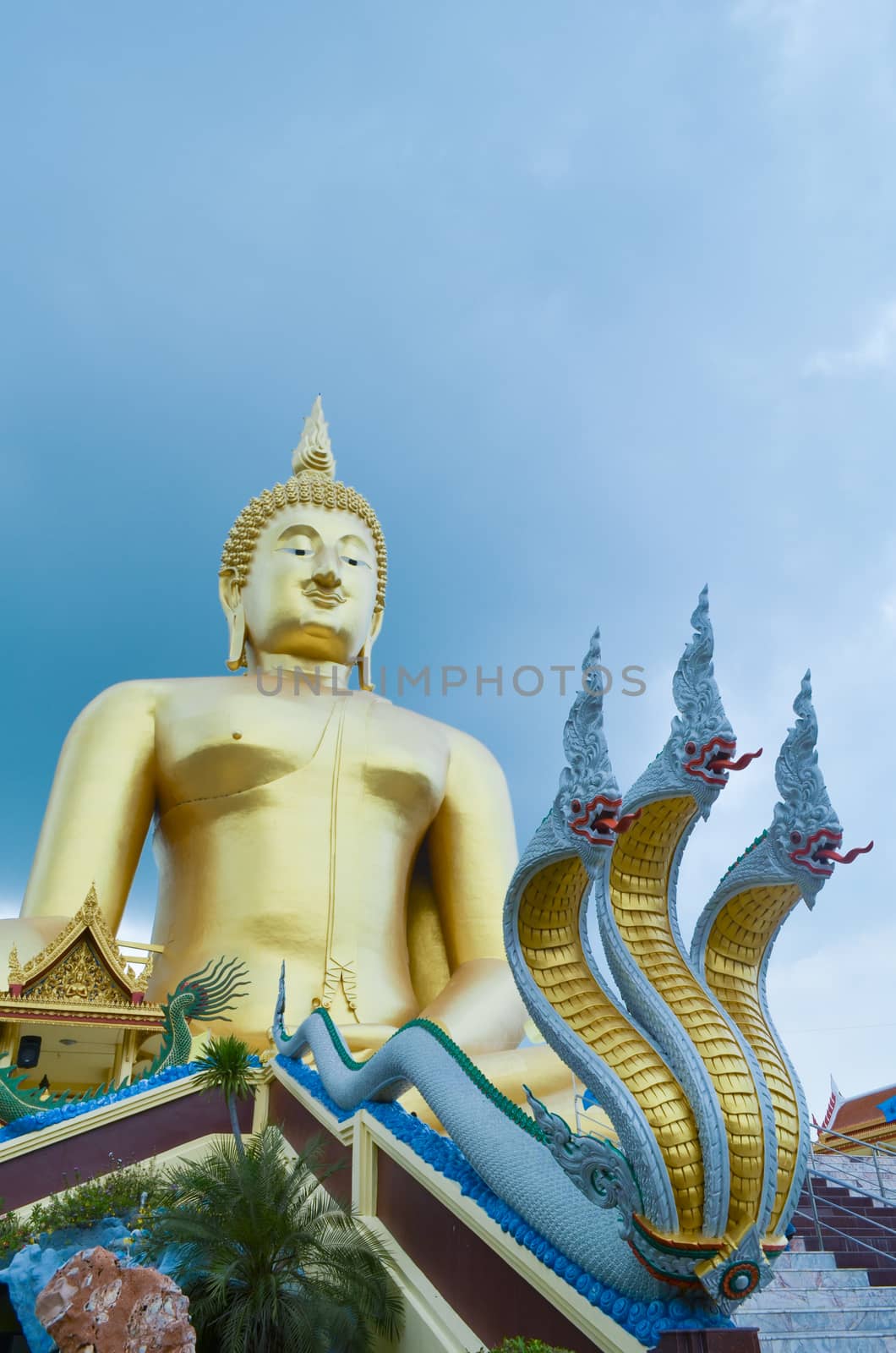 Temple is Ang Thong city and have big Buddha statue in Thailand.