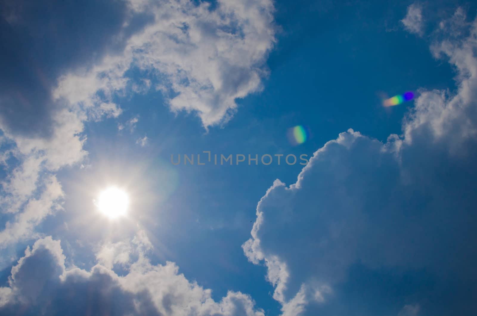 blue sky have cloud in winter season ,thai land ,have feeling happy