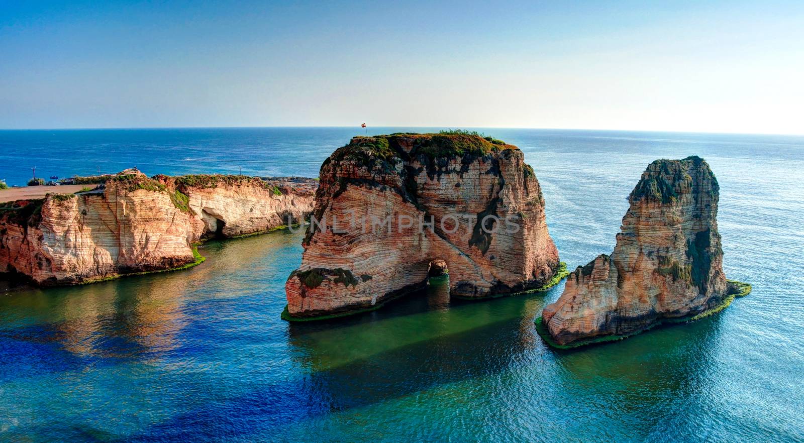 View Raouche or Pigeon Rock, Beirut Lebanon by homocosmicos