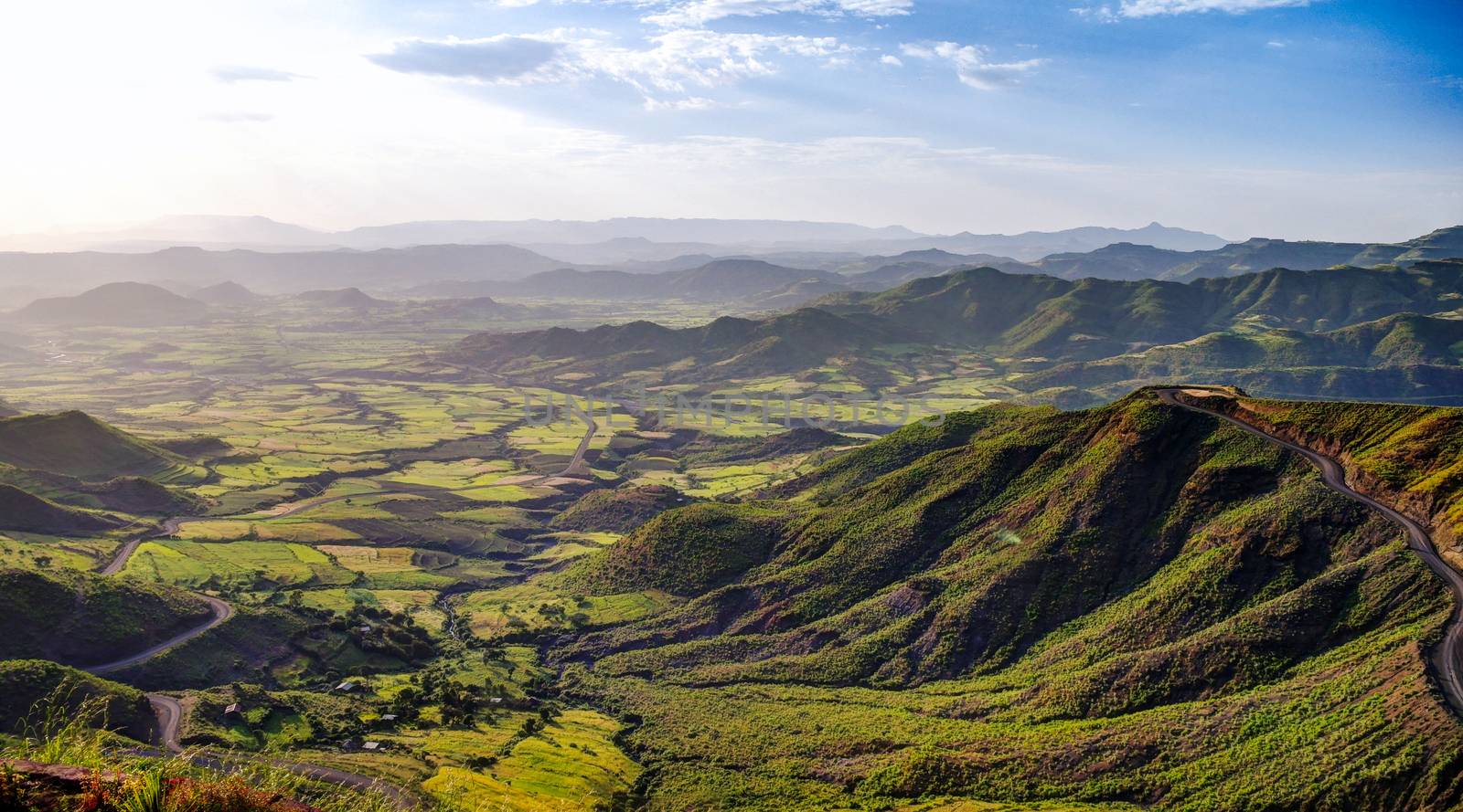 Panorama of Semien mountains and valley around Lalibela Ethiopia by homocosmicos