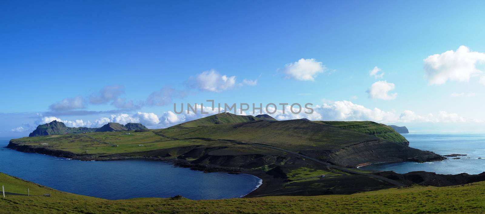 Panorama of Heimaey island, Vestmannaeyjar archipelago, Iceland