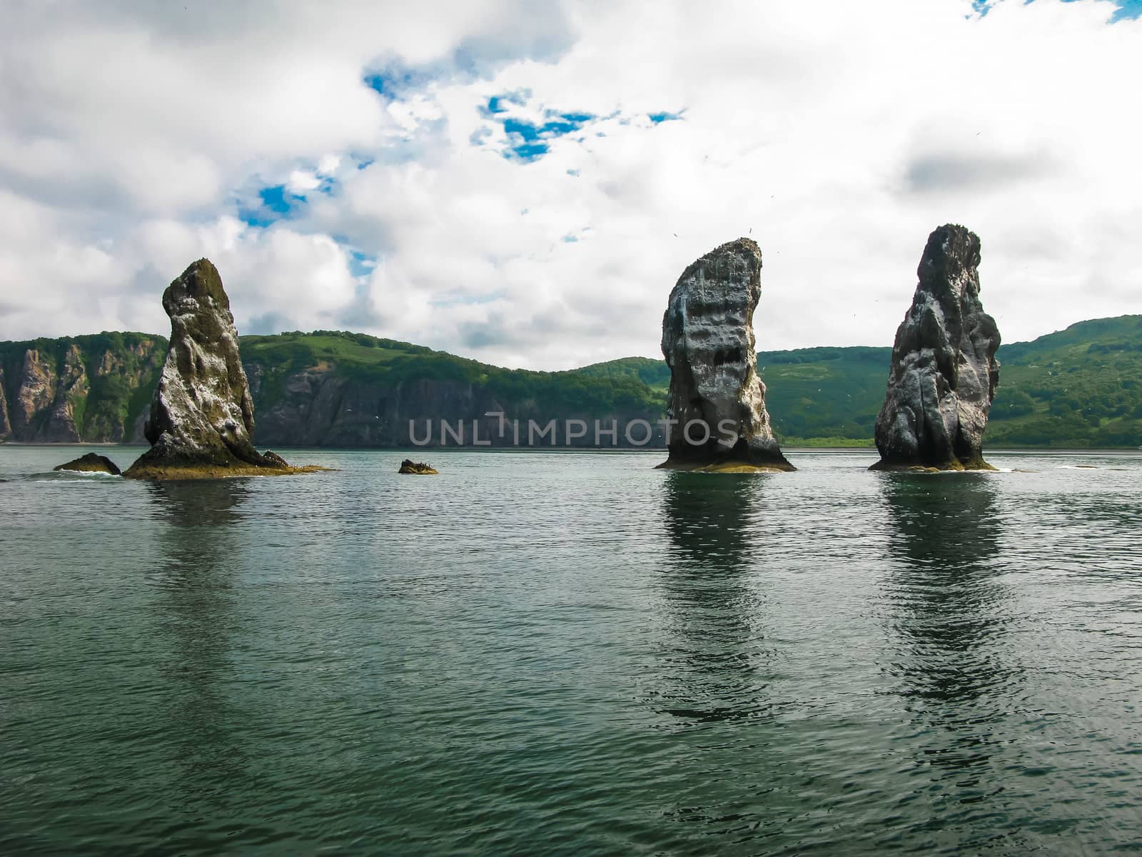 Three brother rocks, Avacha bay, Kamchatka peninsula Russia by homocosmicos