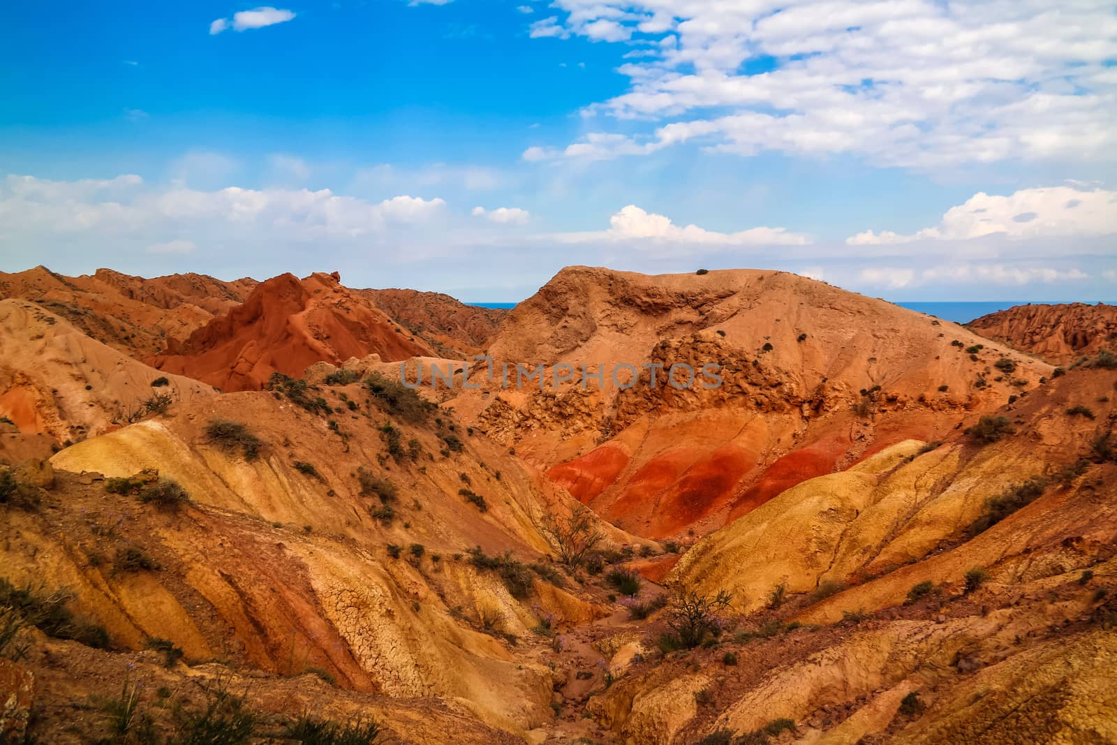 Panorama of Skazka aka Fairytale canyon, Issyk-Kul Kyrgyzstan by homocosmicos