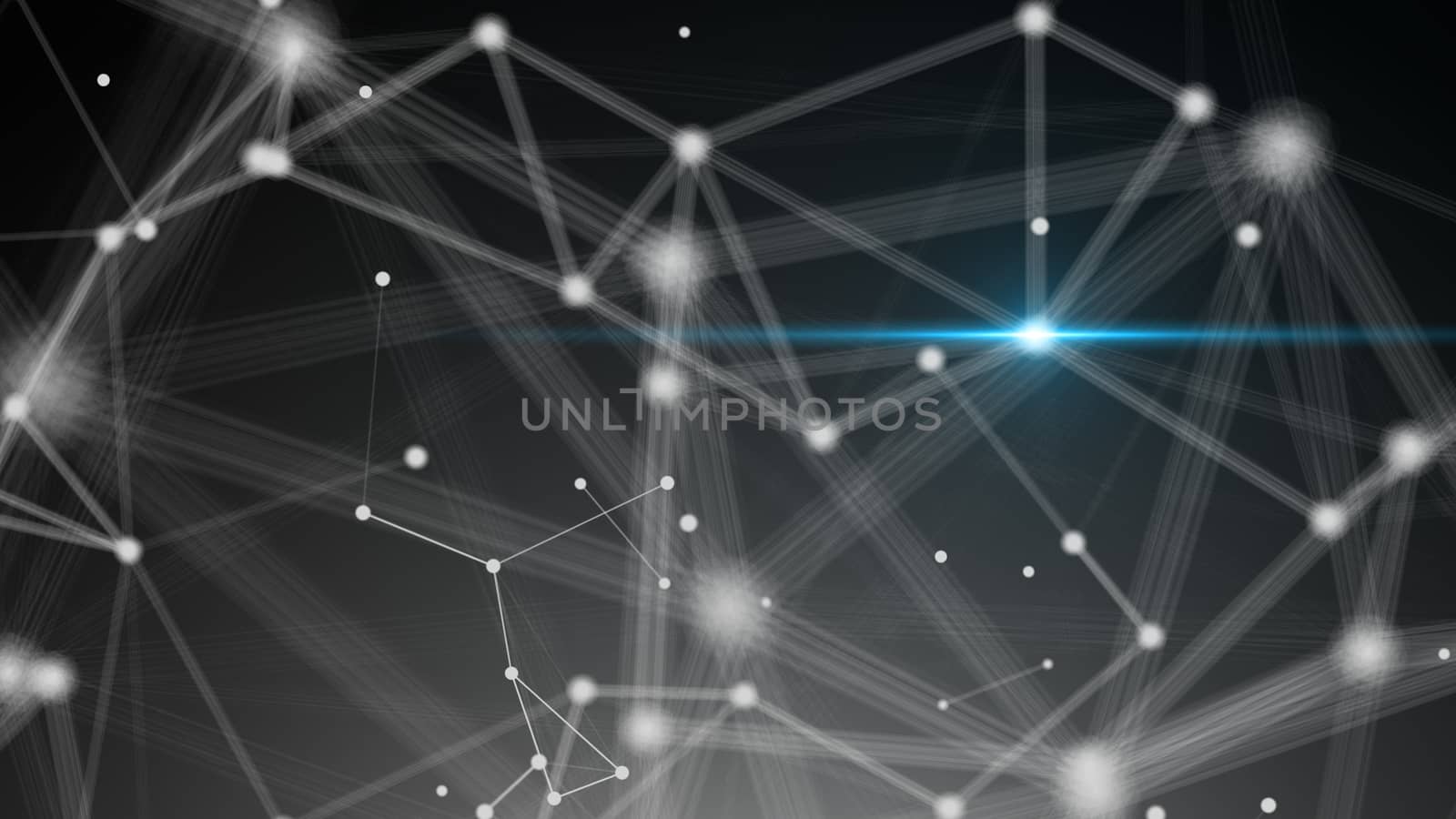 Abstract connection dots with flare. Technology background. Digital illustration. Network concept by nolimit046