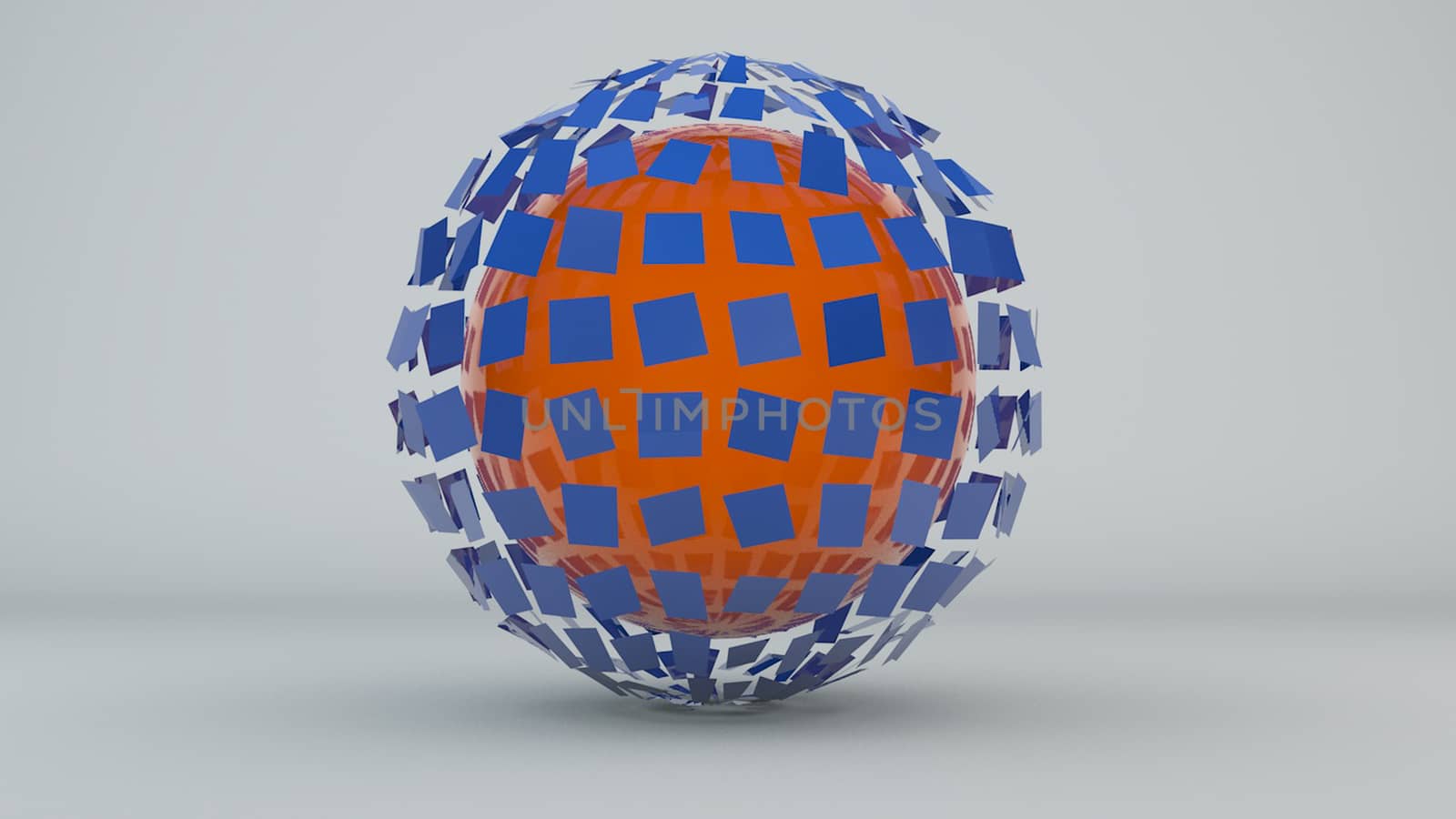 Abstract background with digital sphere. 3d rendering