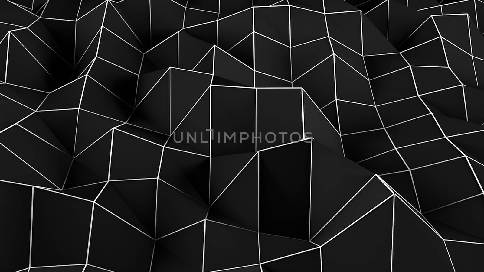 Black abstract polygonal background. Digital illustration by nolimit046