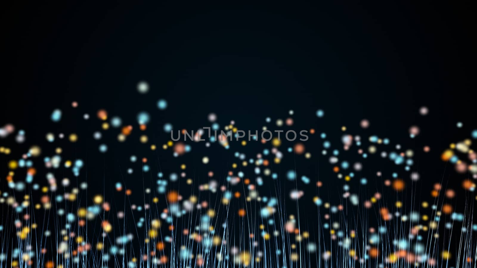 Abstract background with trail effect and particles. 3d rendering