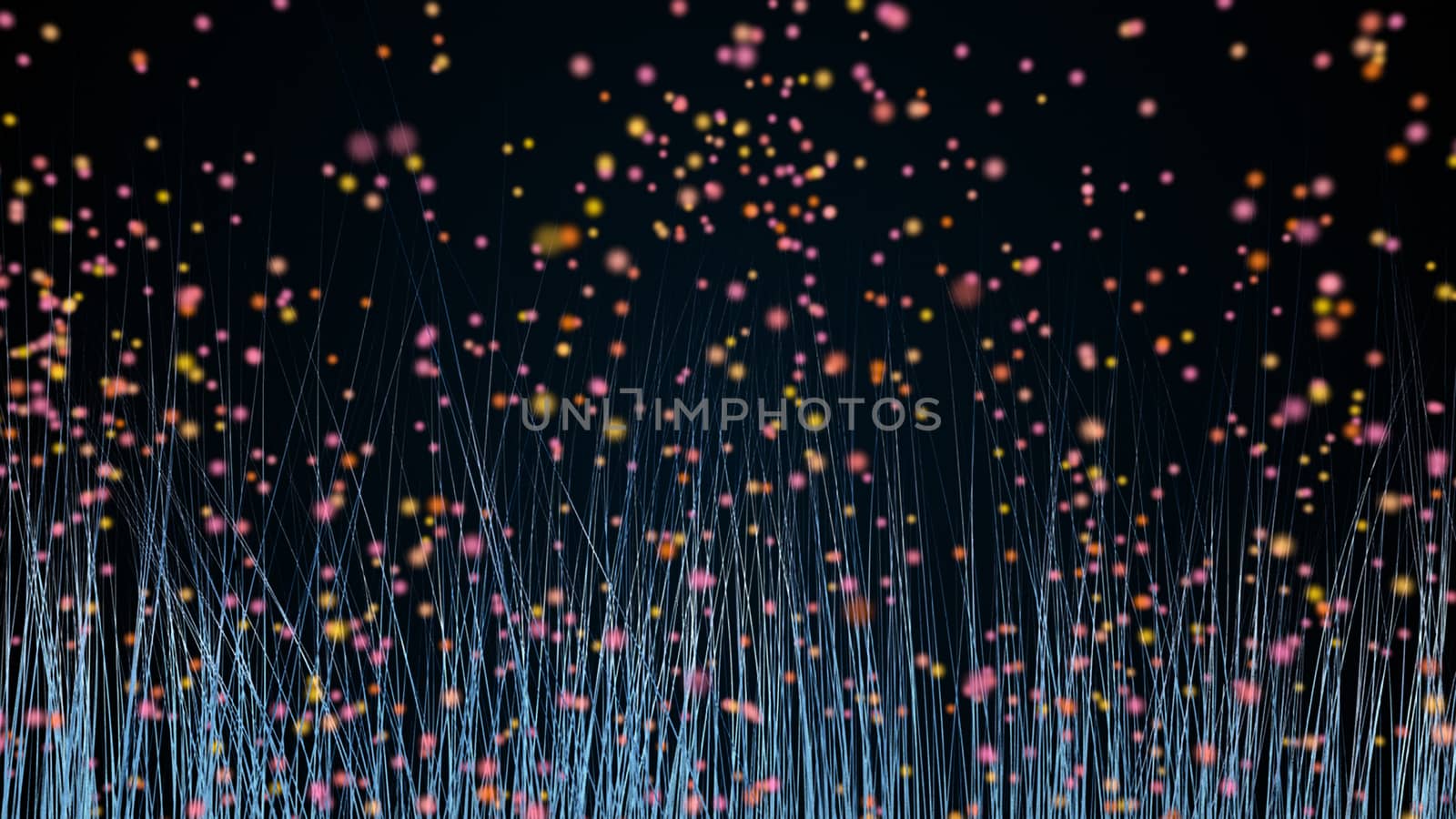 Abstract background with trail effect and particles. 3d rendering