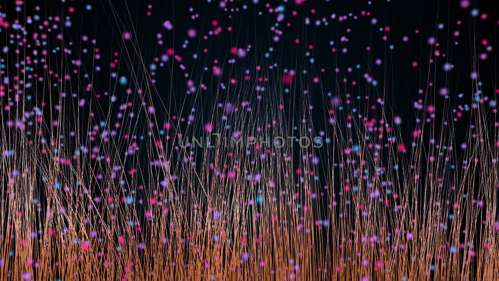 Abstract background with trail effect and particles. 3d rendering