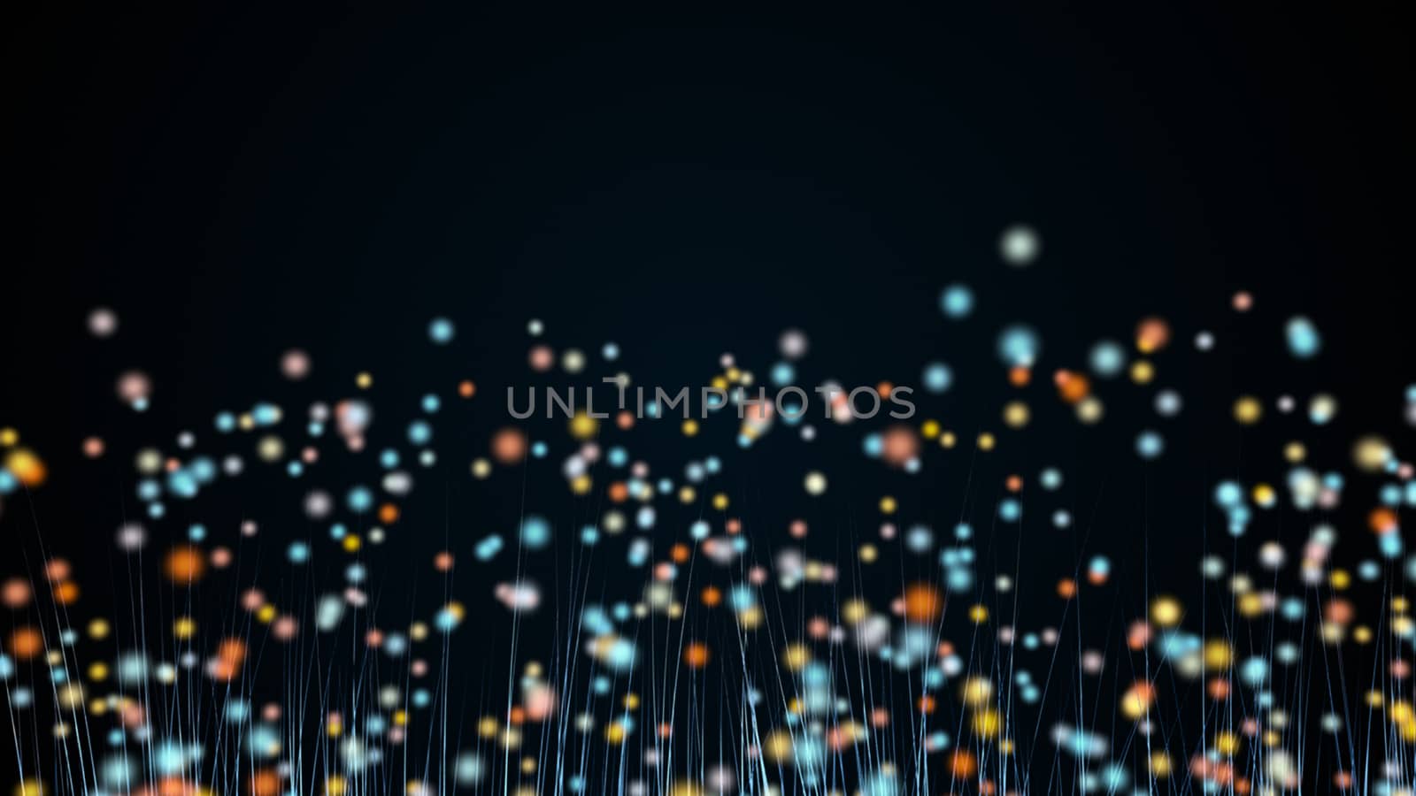 Abstract background with trail effect and particles. 3d rendering
