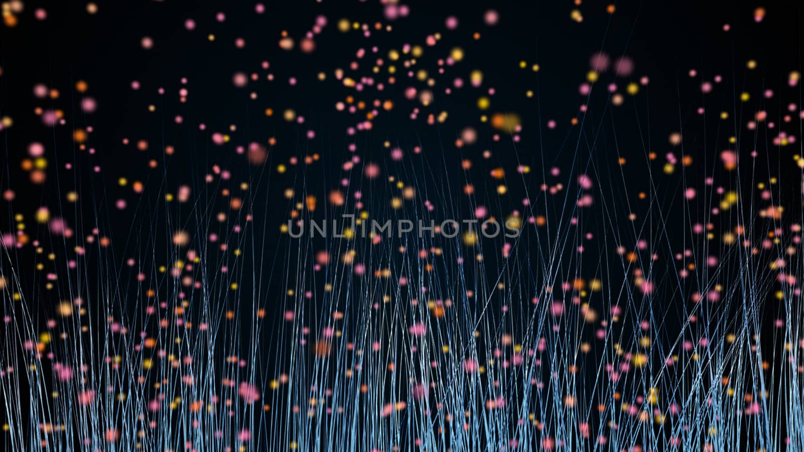 Abstract background with trail effect and particles. 3d rendering