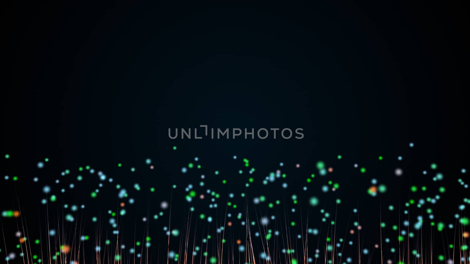 Abstract background with trail effect and particles. 3d rendering