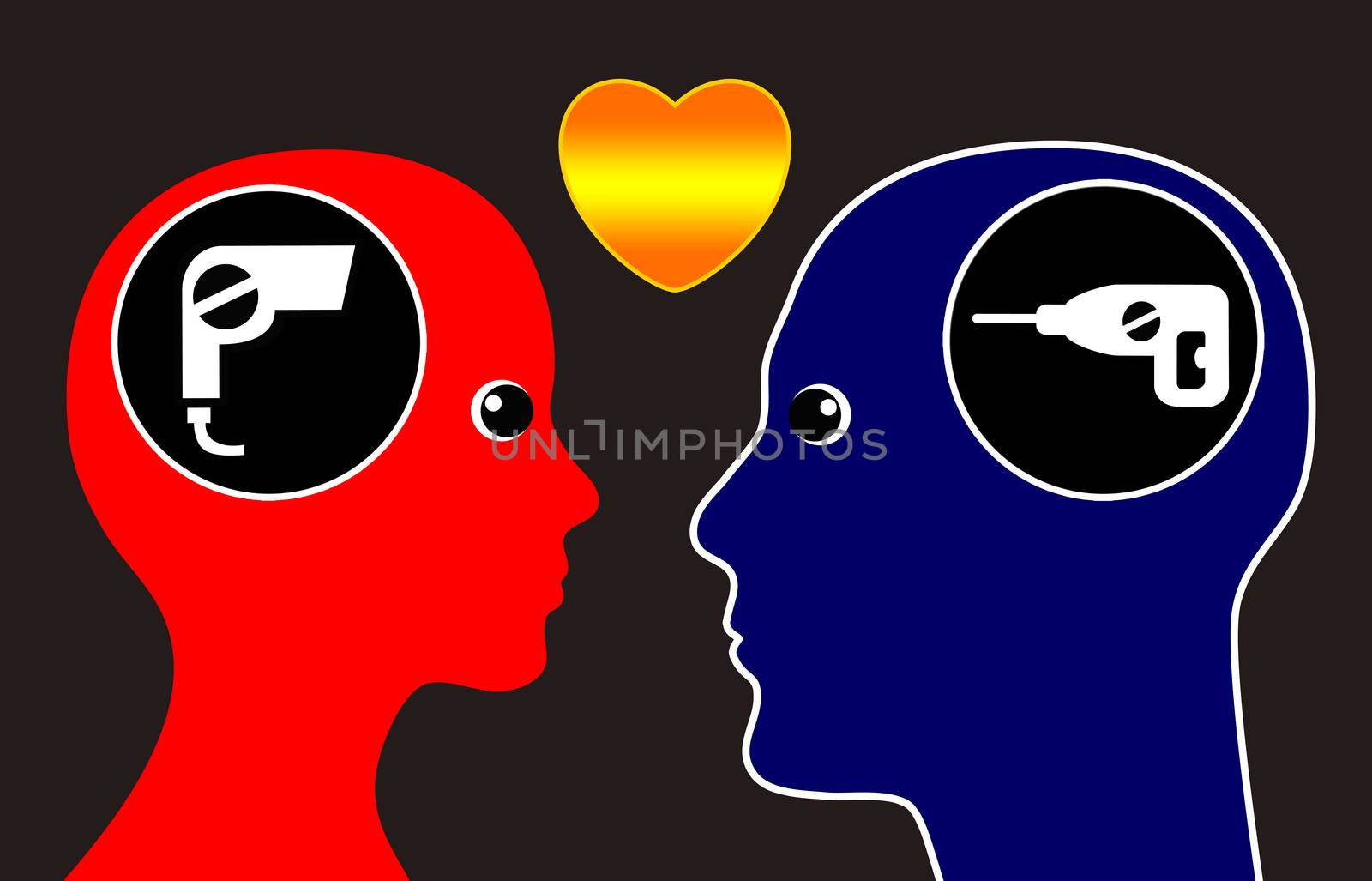 Concept that man and woman are attracted to opposites personalities