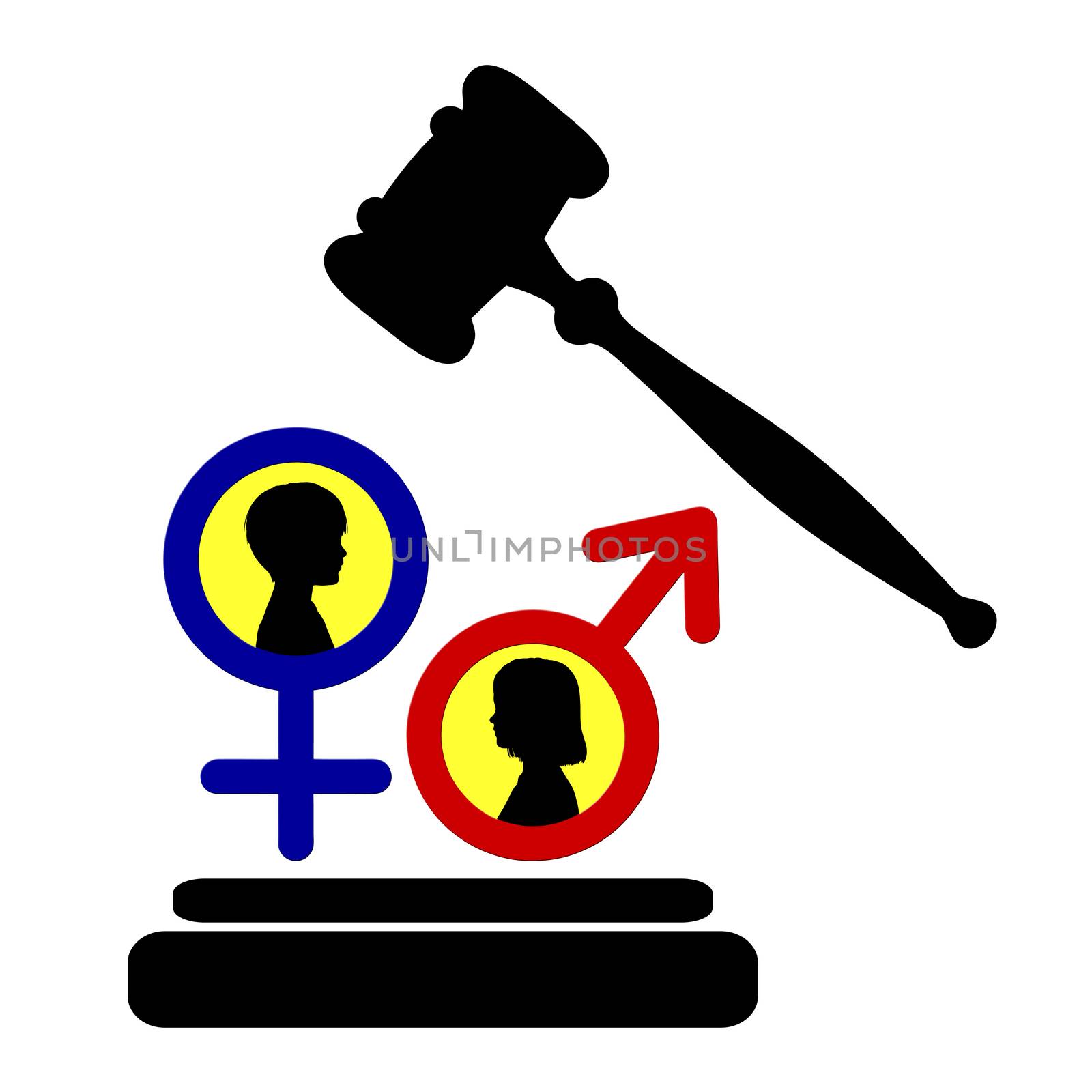 Concept signs for the demand for gender equality for everybody, vector set