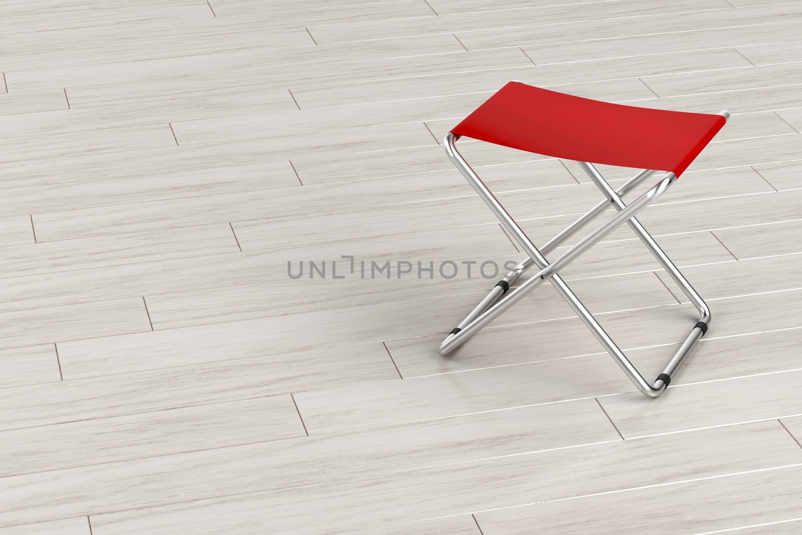 Folding stool on wooden floor by magraphics
