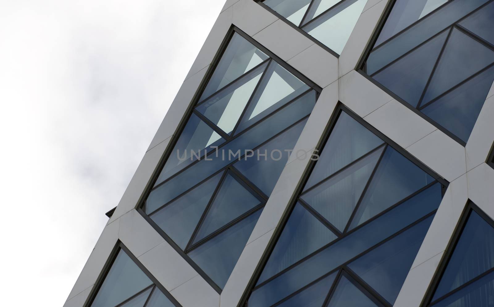 Office building diamond blue windows