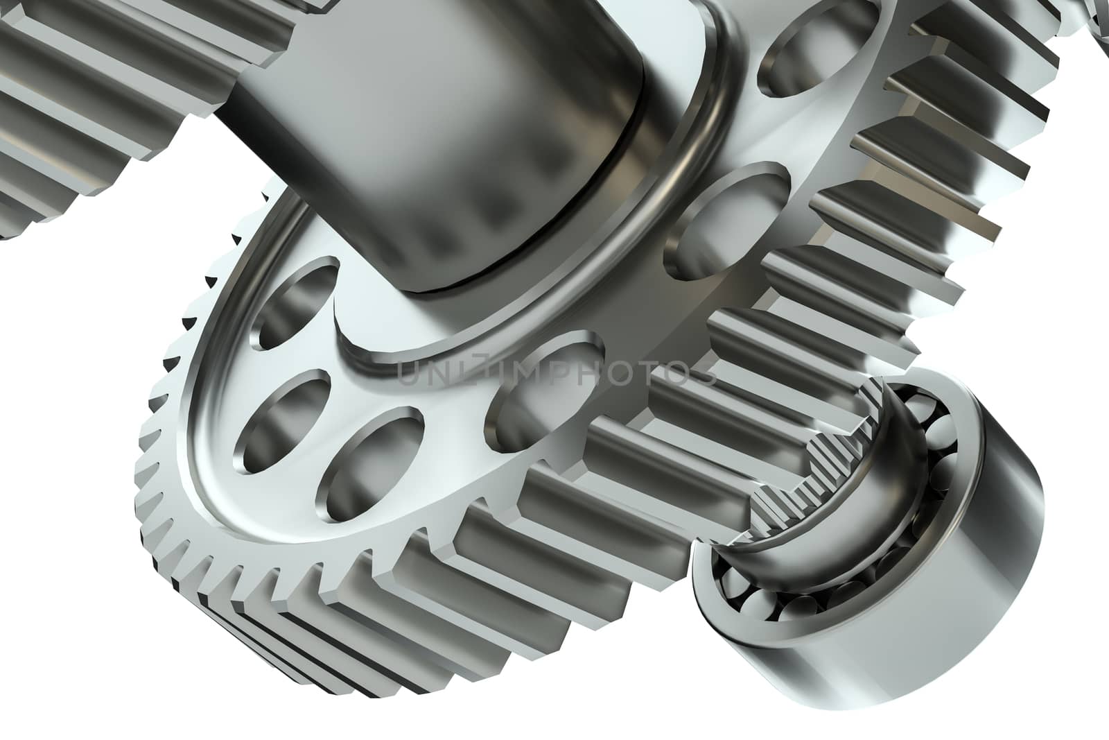 Engine gears wheels, closeup view by cherezoff