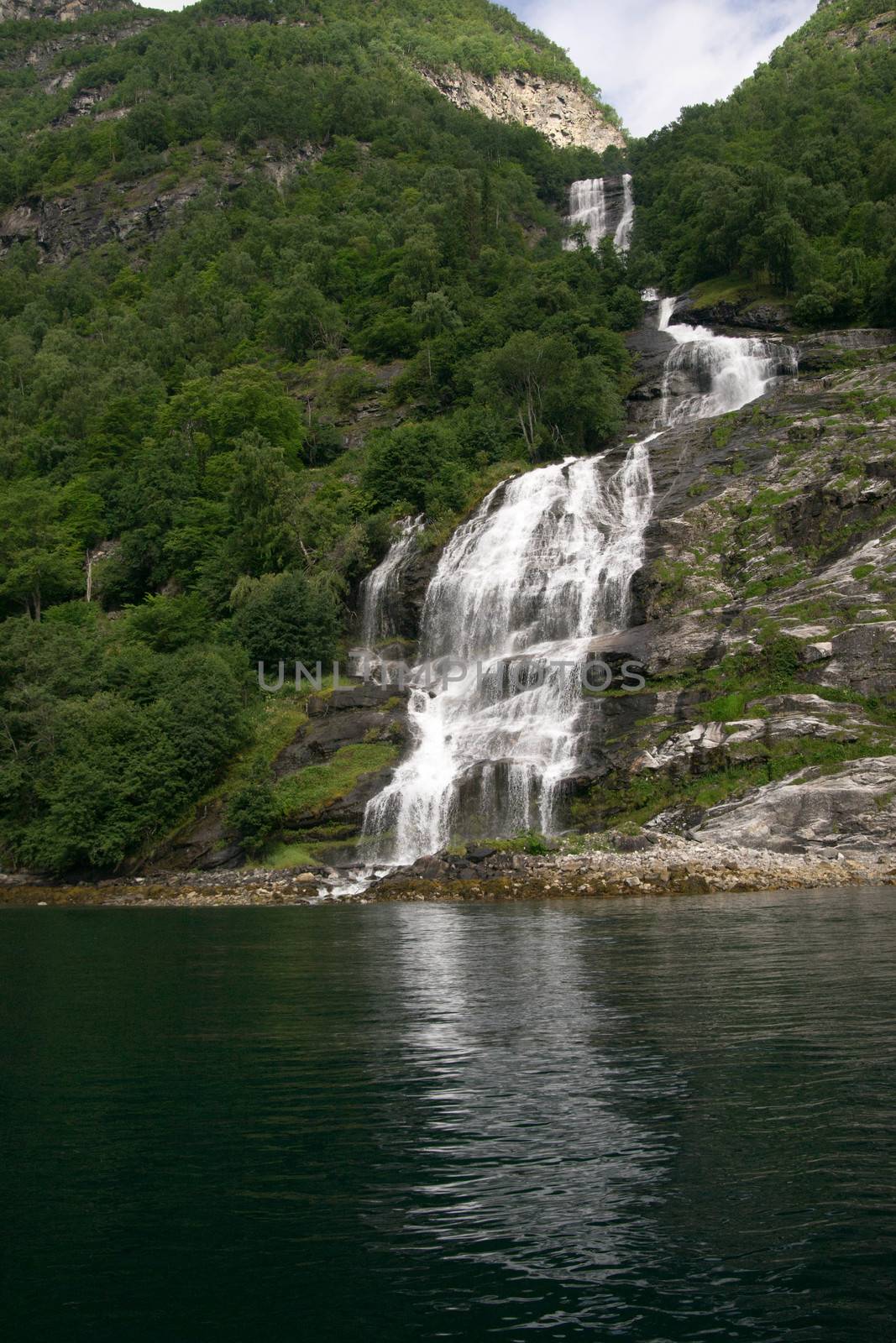 Waterfall in Norway summer travel by javax