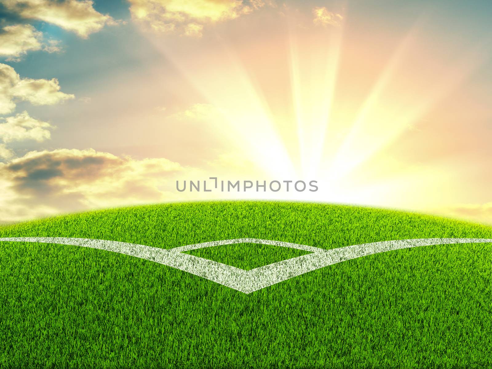 Soccer grass field with corner by cherezoff