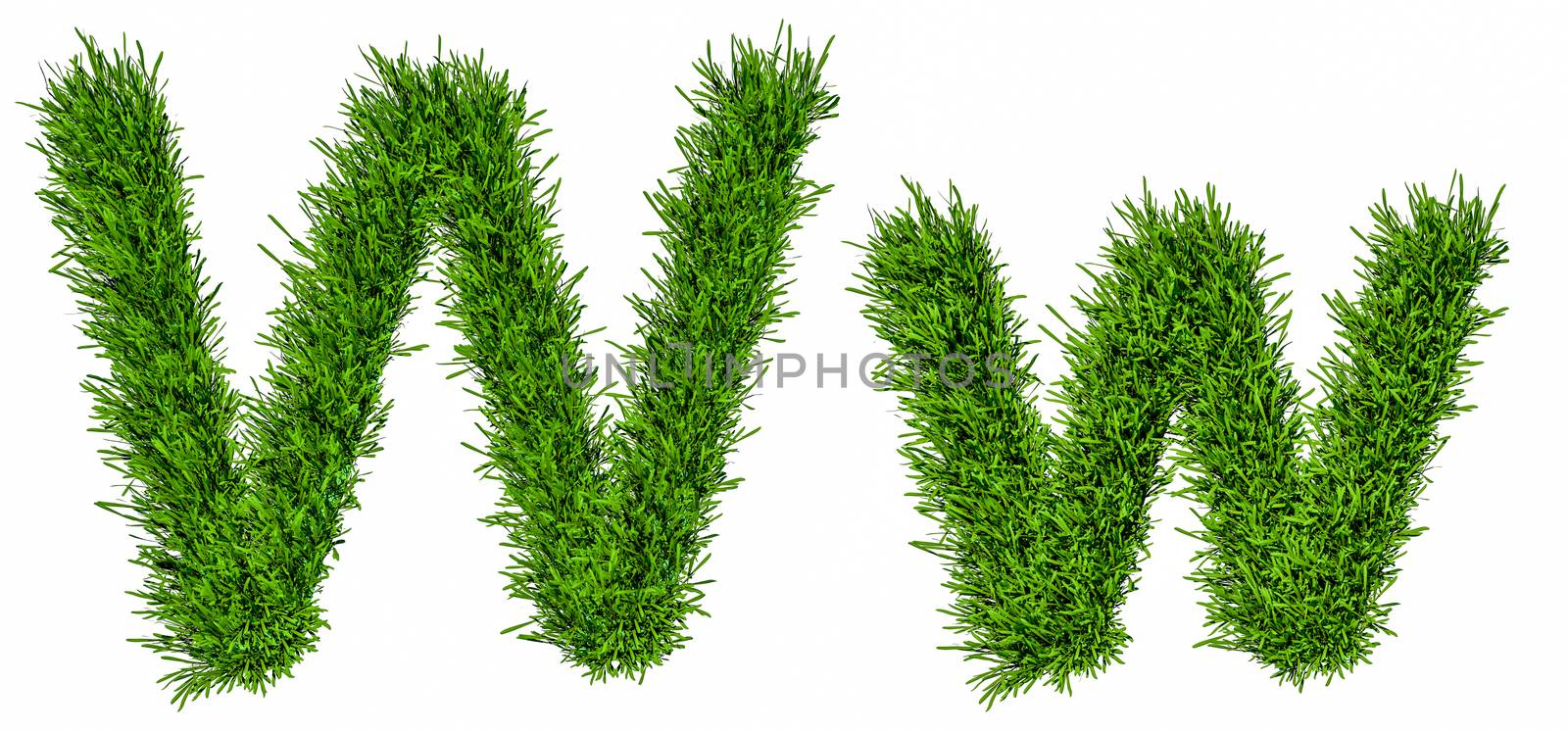 Letter of grass alphabet. 3d illustration by cherezoff