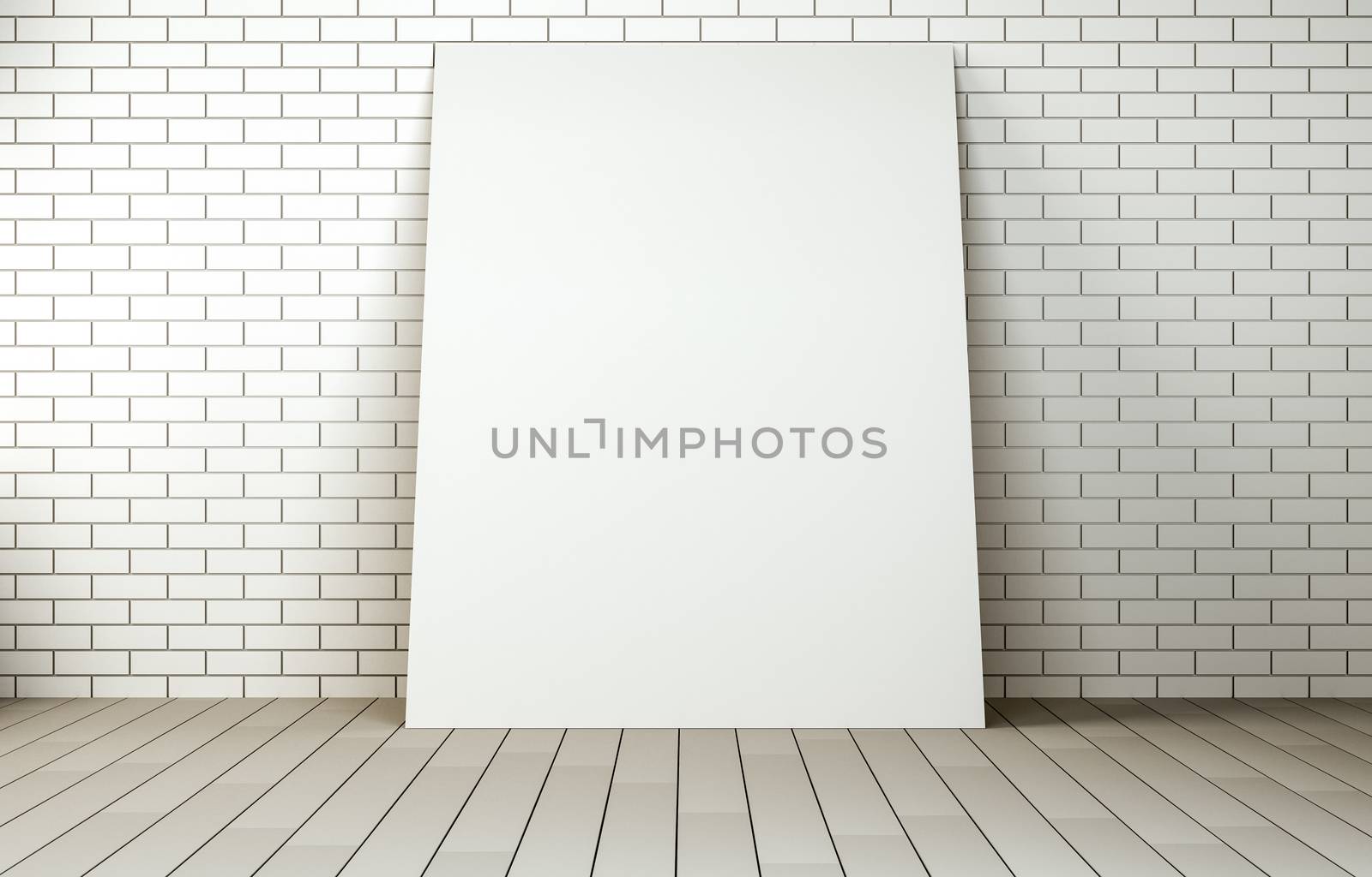 Poster Mockup standing on the white room by cherezoff