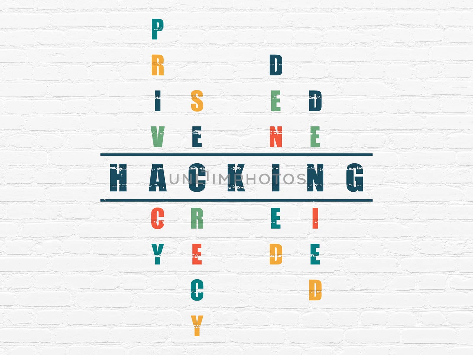 Protection concept: Painted blue word Hacking in solving Crossword Puzzle