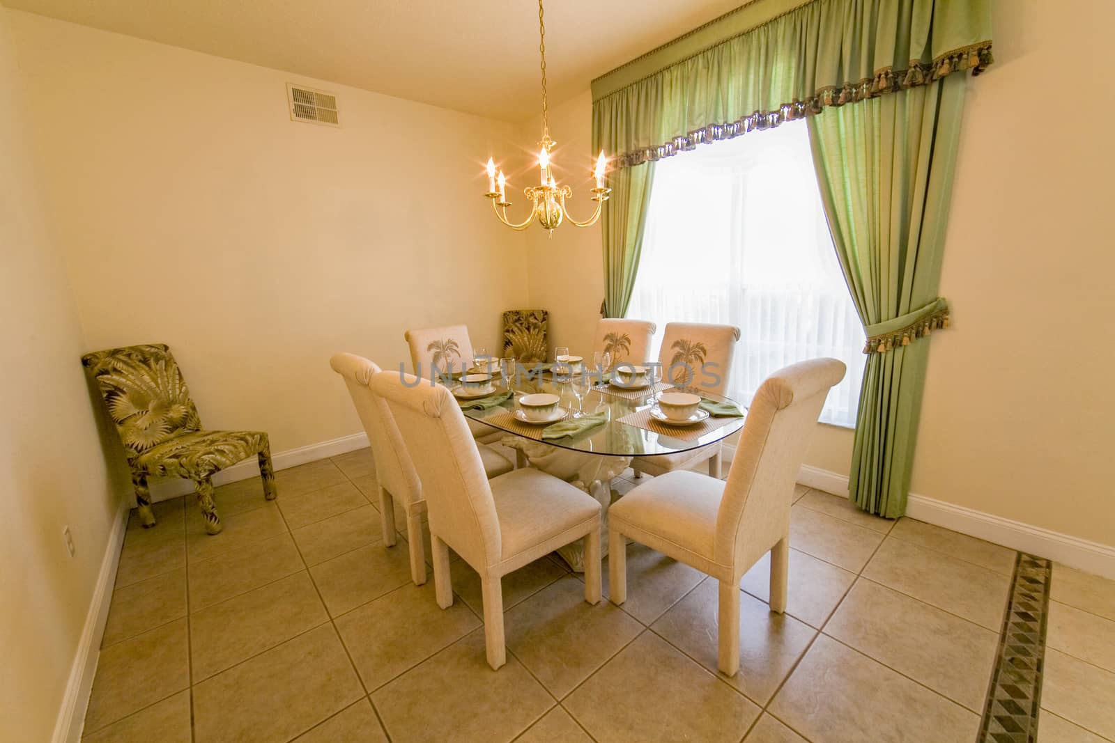 An interior photo of a dining room in a home