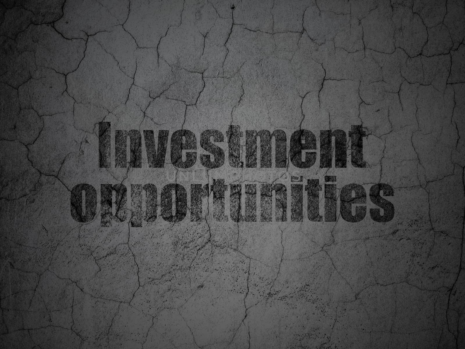 Business concept: Investment Opportunities on grunge wall background by maxkabakov